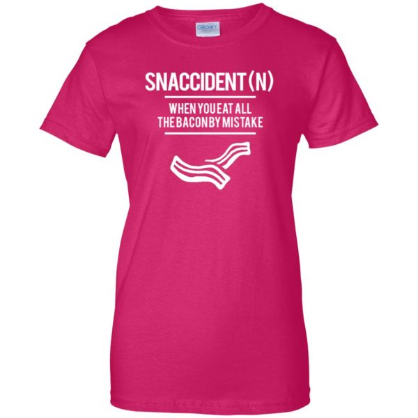 snaccident womens t shirt - lady t shirt - pink heliconia