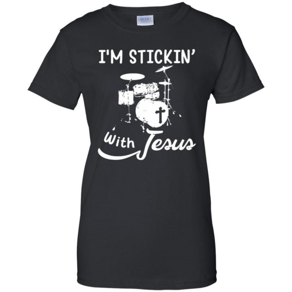 stick with jesus womens t shirt - lady t shirt - black