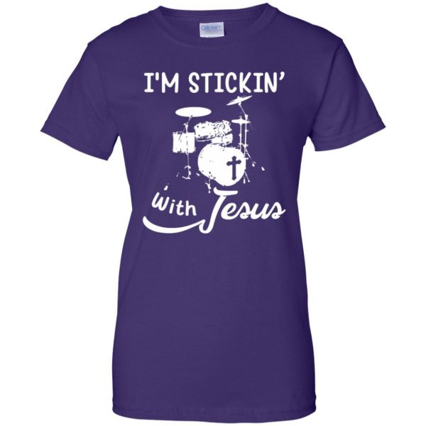 stick with jesus womens t shirt - lady t shirt - purple