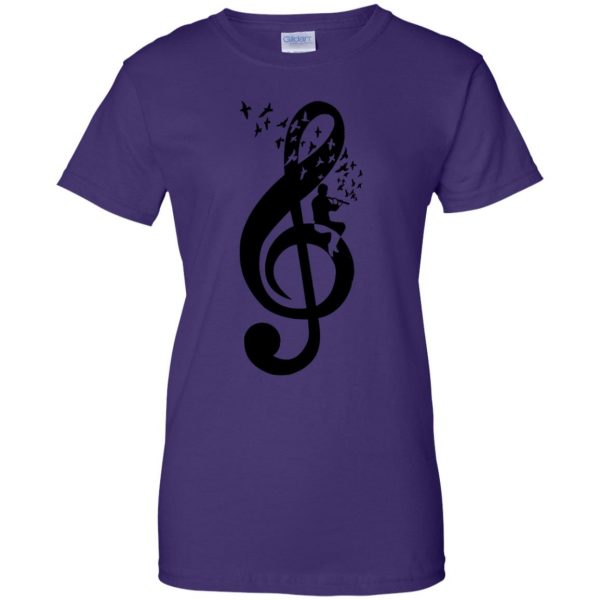 treble clefs womens t shirt - lady t shirt - purple