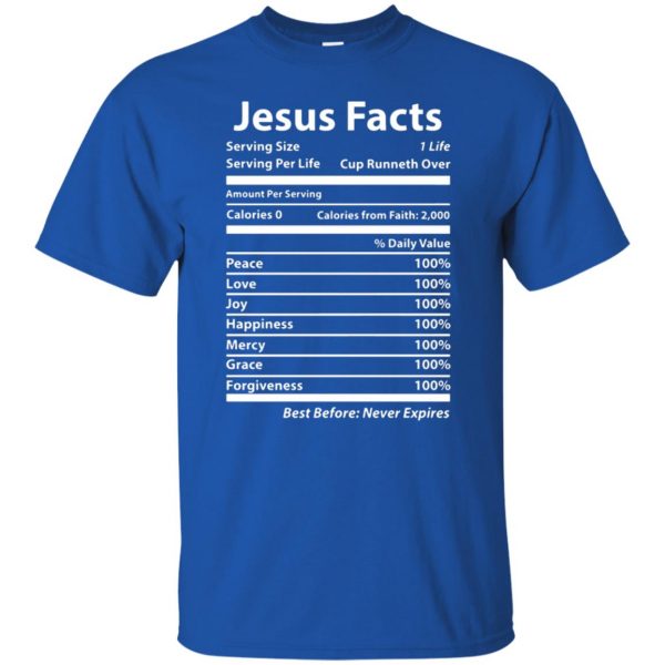 jesus facts t shirt - royal blue