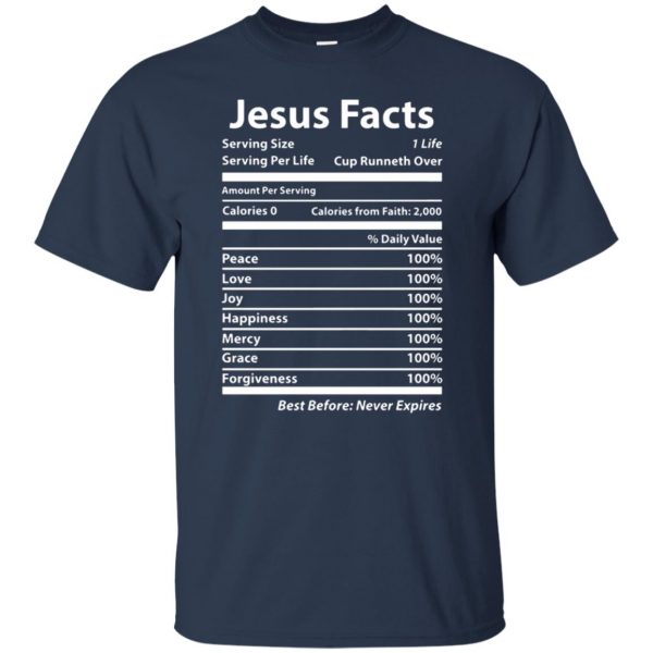 jesus facts t shirt - navy blue