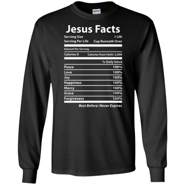 jesus facts long sleeve - black