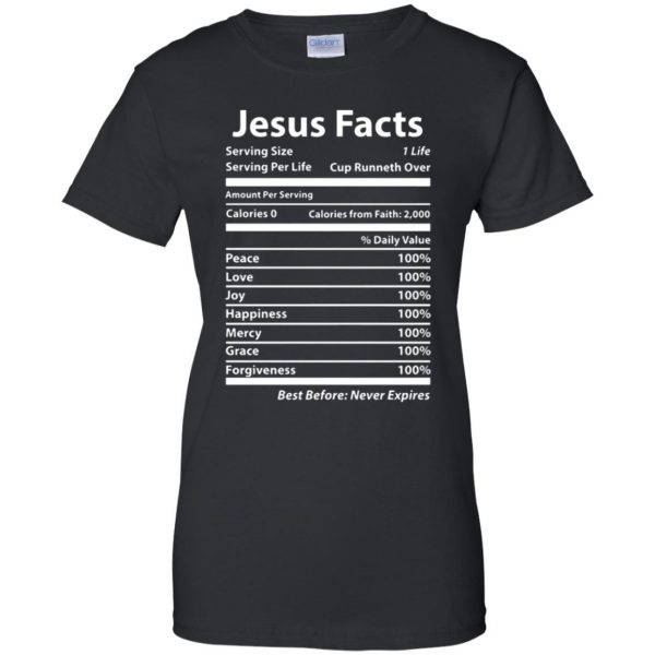 jesus facts womens t shirt - lady t shirt - black