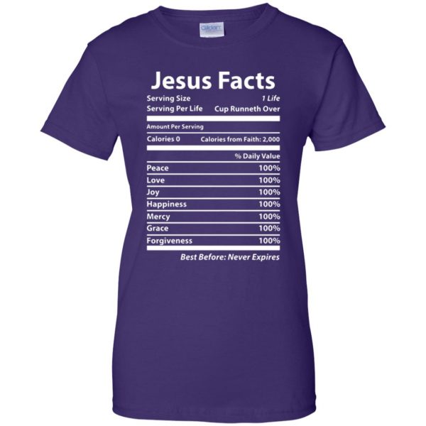 jesus facts womens t shirt - lady t shirt - purple