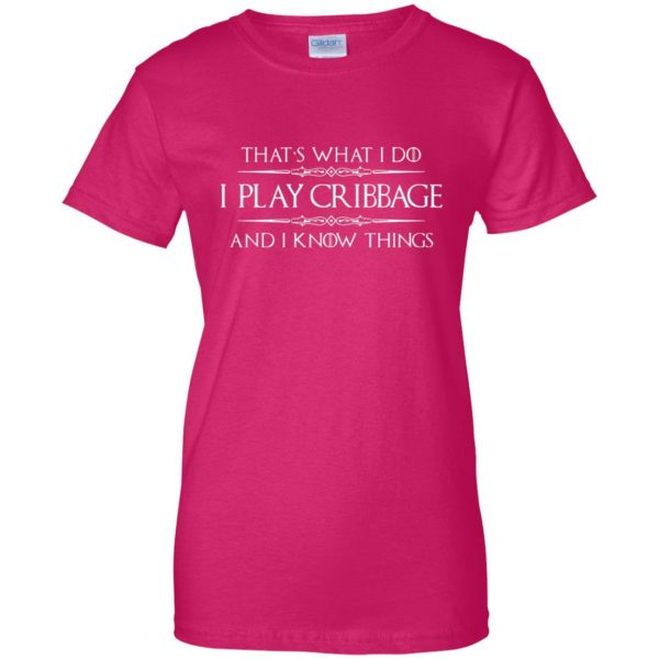 cribbage womens t shirt - lady t shirt - pink heliconia