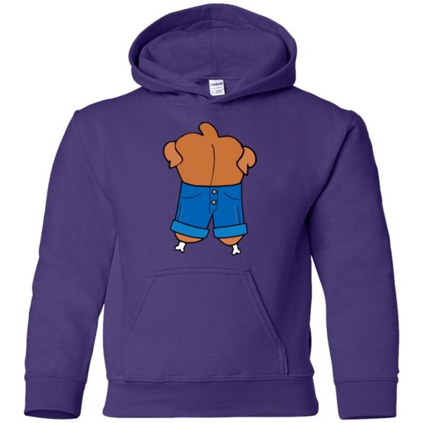 denim chicken kids hoodie - purple