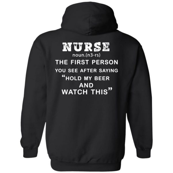 nurse hold my beer hoodie - black