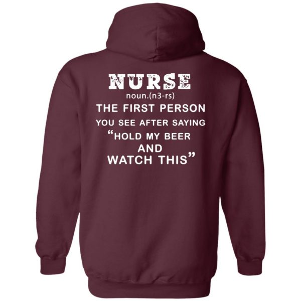 nurse hold my beer hoodie - maroon