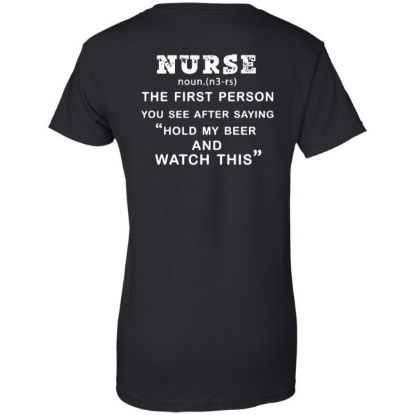 nurse hold my beer womens t shirt - lady t shirt - black