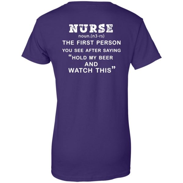 nurse hold my beer womens t shirt - lady t shirt - purple