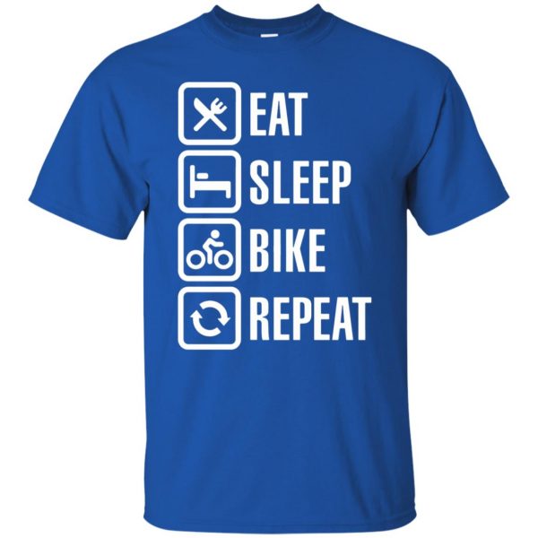 Eat, sleep, bike, repeat t shirt - royal blue
