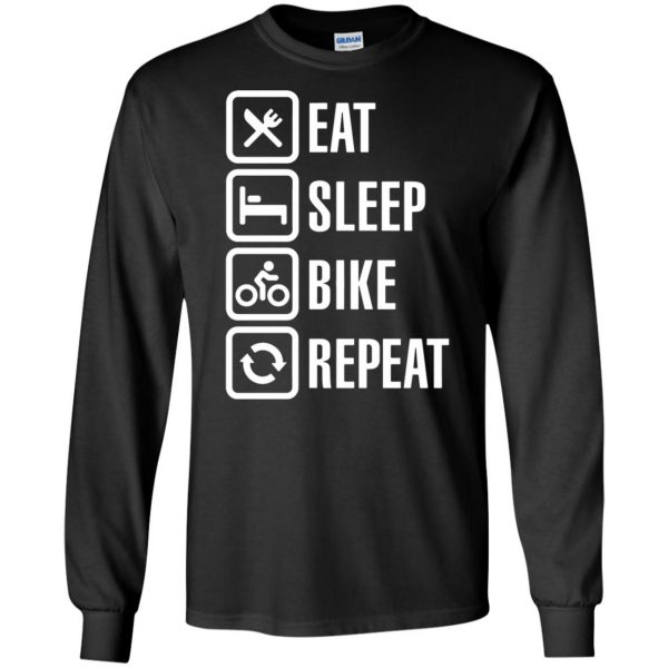 Eat, sleep, bike, repeat long sleeve - black