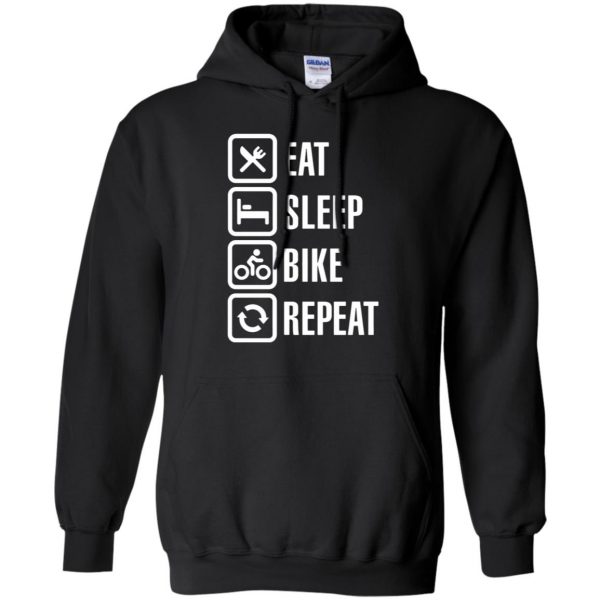 Eat, sleep, bike, repeat hoodie - black