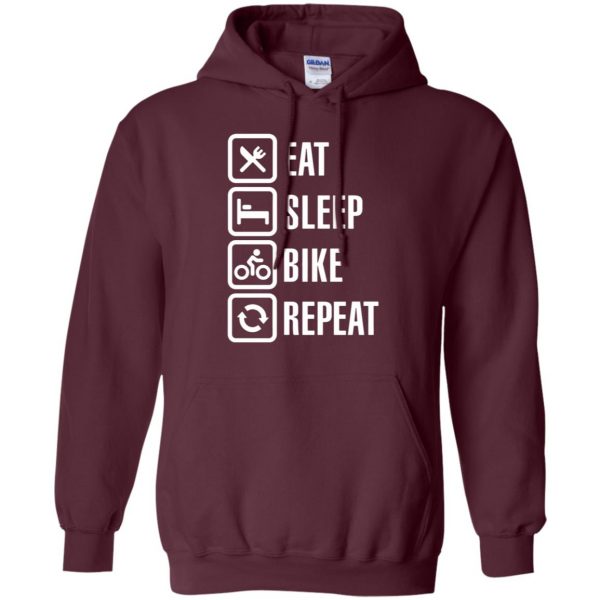 Eat, sleep, bike, repeat hoodie - maroon