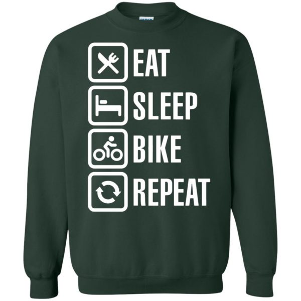 Eat, sleep, bike, repeat sweatshirt - forest green