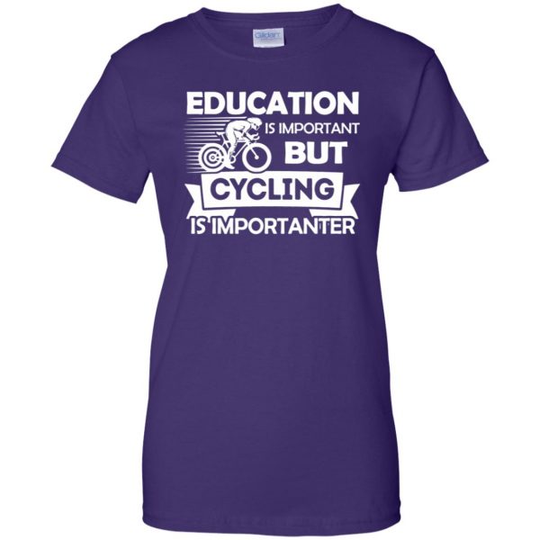 Cycling is importanter womens t shirt - lady t shirt - purple