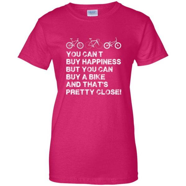 you can buy a bike womens t shirt - lady t shirt - pink heliconia