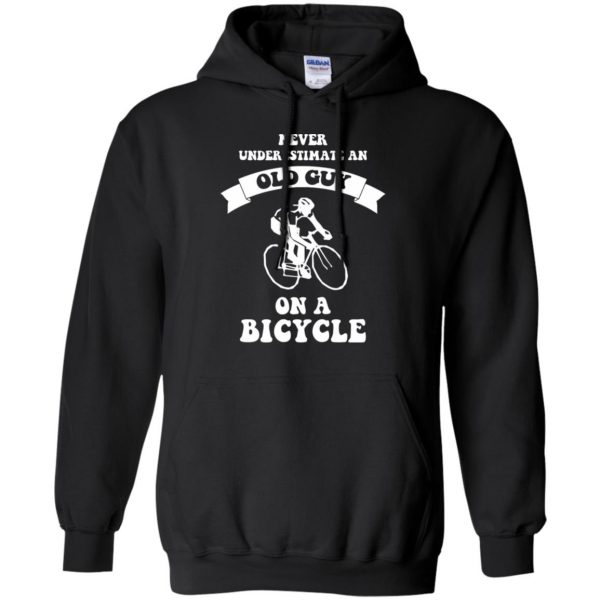 Never underestimate an old guy on a bicycle hoodie - black