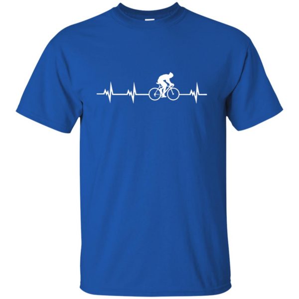 Cycling Heartbeat t shirt - royal blue