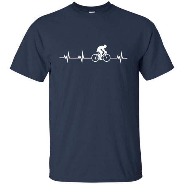 Cycling Heartbeat t shirt - navy blue