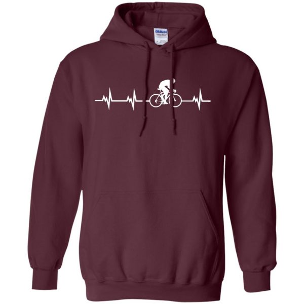 Cycling Heartbeat hoodie - maroon