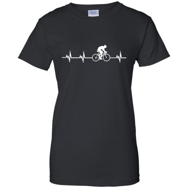 Cycling Heartbeat womens t shirt - lady t shirt - black