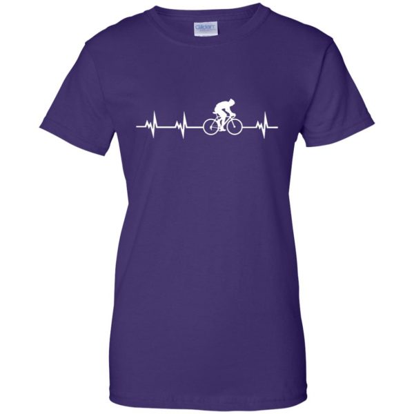 Cycling Heartbeat womens t shirt - lady t shirt - purple