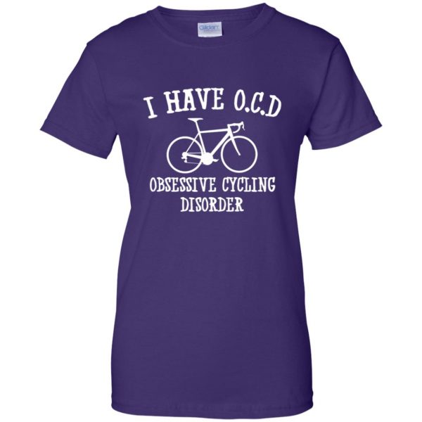I have OCD - Obsessive cycling disorder womens t shirt - lady t shirt - purple