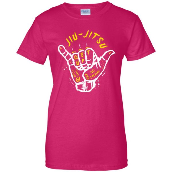 Jiu-jitsu - Go train womens t shirt - lady t shirt - pink heliconia