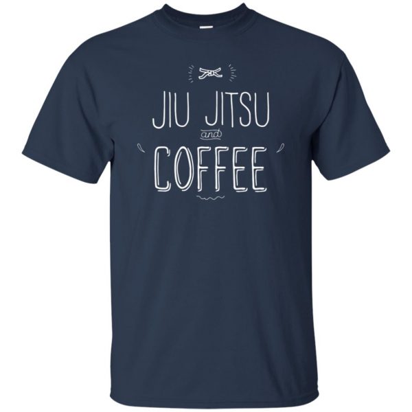 Jiu Jitsu and Coffee t shirt - navy blue