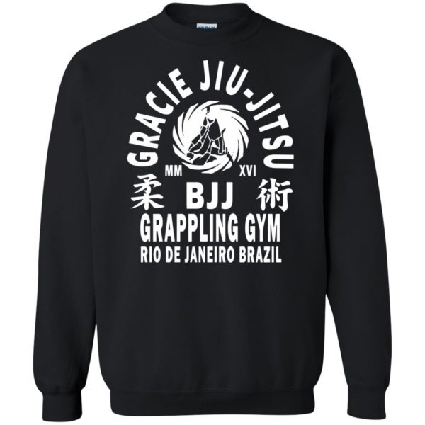 gracie jiu jitsu t shirts sweatshirt - black
