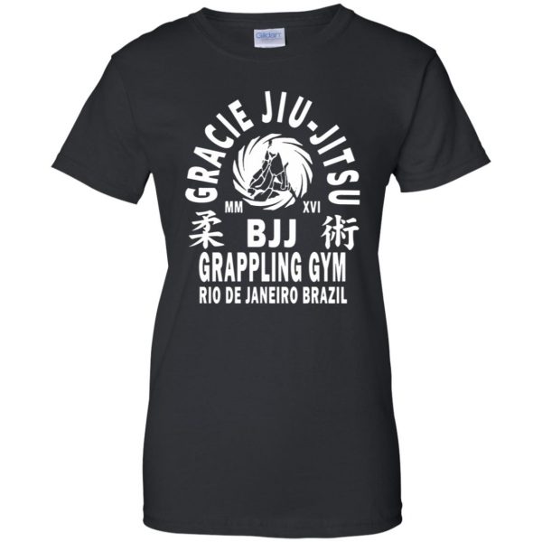 gracie jiu jitsu t shirts womens t shirt - lady t shirt - black