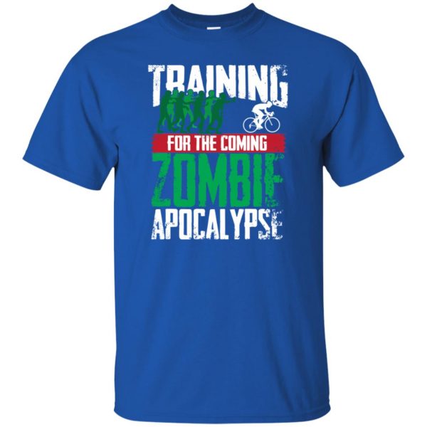 Training For The Zombie Apocalypse Cycling t shirt - royal blue
