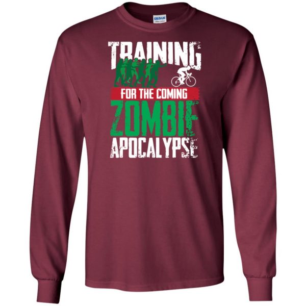 Training For The Zombie Apocalypse Cycling long sleeve - maroon