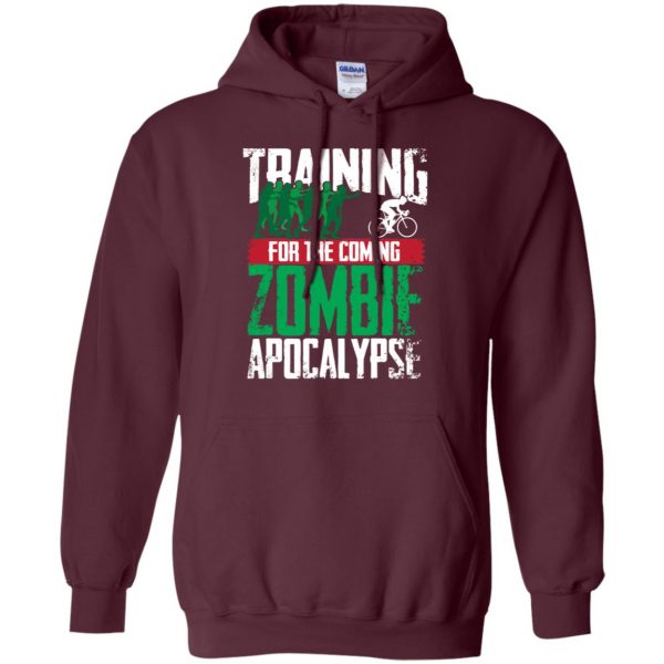 Training For The Zombie Apocalypse Cycling hoodie - maroon