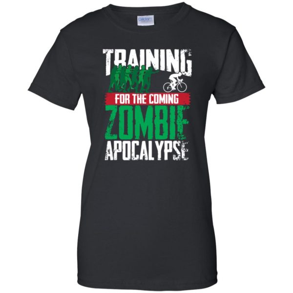 Training For The Zombie Apocalypse Cycling womens t shirt - lady t shirt - black