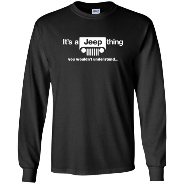 jeep wrangler t shirts long sleeve - black