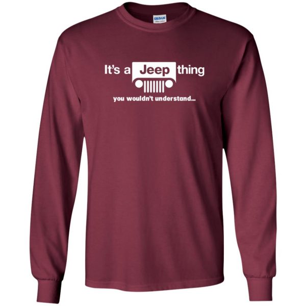 jeep wrangler t shirts long sleeve - maroon