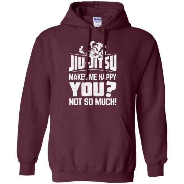 Jiu-Jitsu Makes Me Happy hoodie - maroon