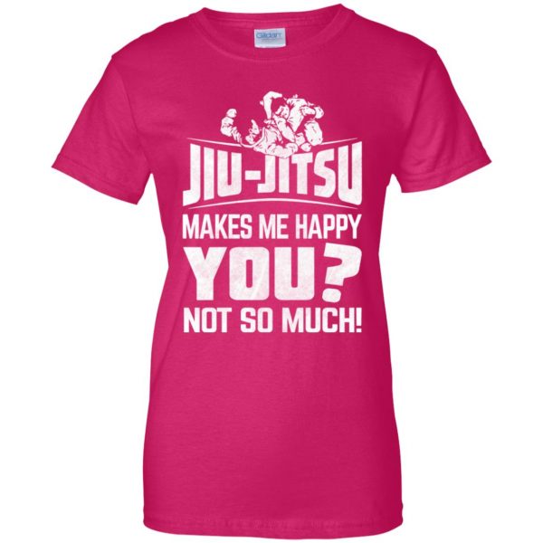 Jiu-Jitsu Makes Me Happy womens t shirt - lady t shirt - pink heliconia