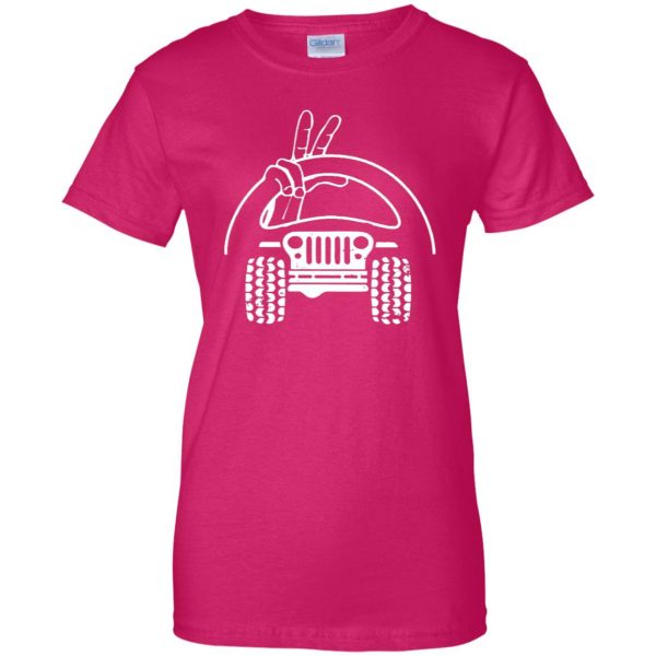 jeep wave shirt womens t shirt - lady t shirt - pink heliconia