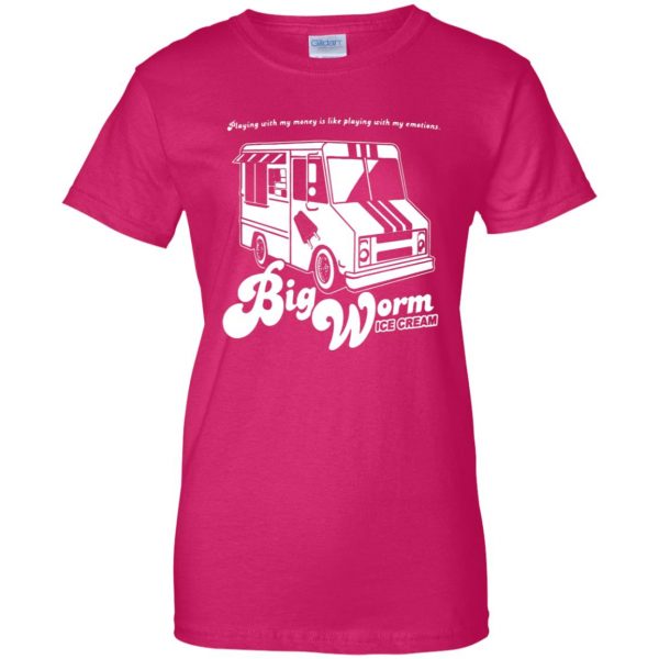 big worm womens t shirt - lady t shirt - pink heliconia