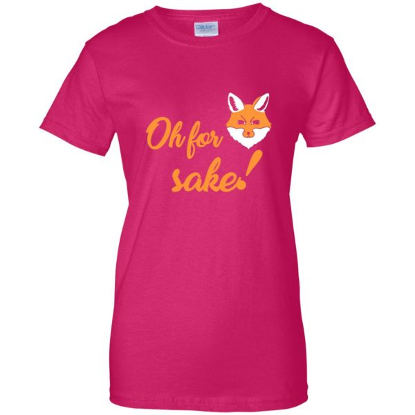 for fox sake womens t shirt - lady t shirt - pink heliconia
