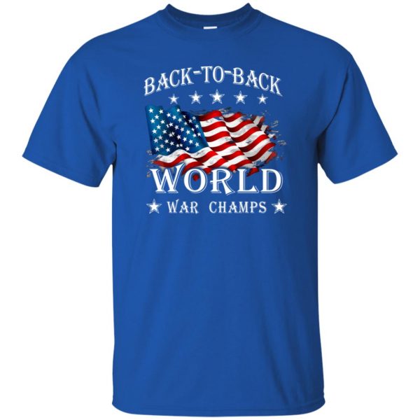 america back to back world war champs t shirt - royal blue
