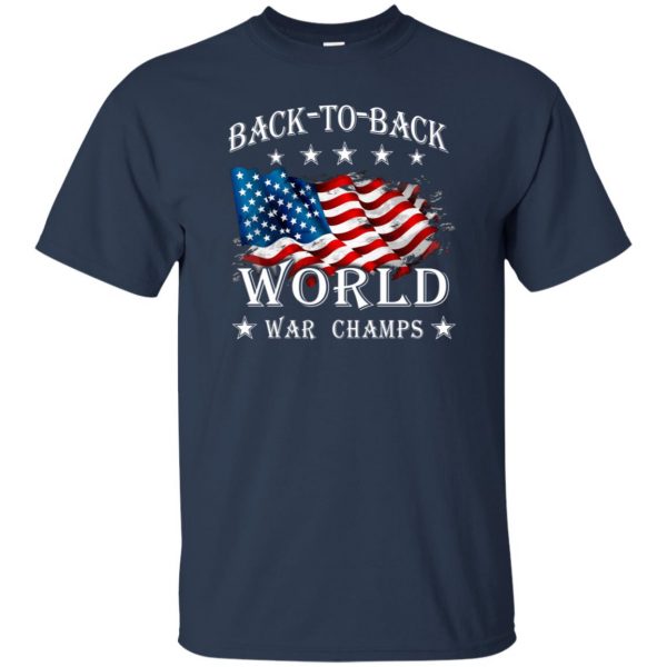 america back to back world war champs t shirt - navy blue