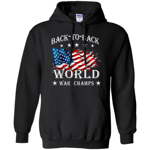 america back to back world war champs hoodie - black