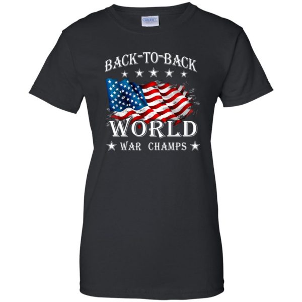 america back to back world war champs womens t shirt - lady t shirt - black