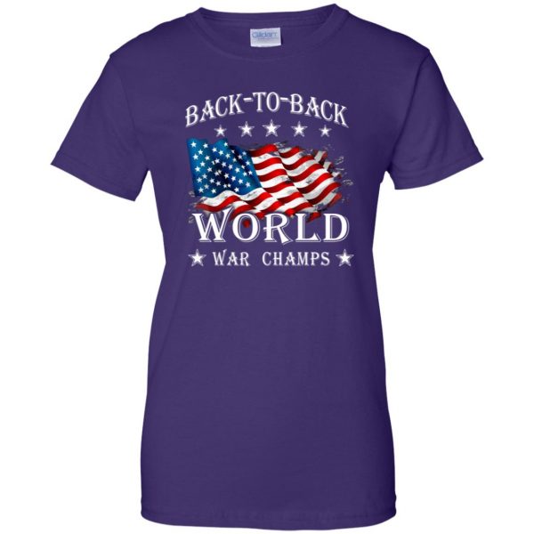 america back to back world war champs womens t shirt - lady t shirt - purple