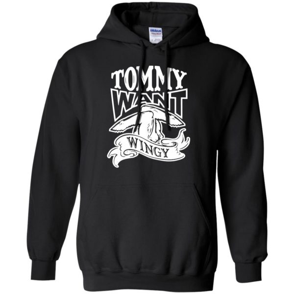 tommy want wingy hoodie - black